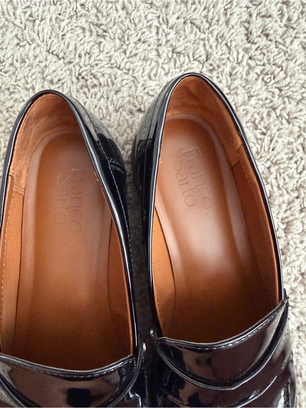 Franco Sarto Black Patent Leather Penny Loafers - Picture 7 of 8